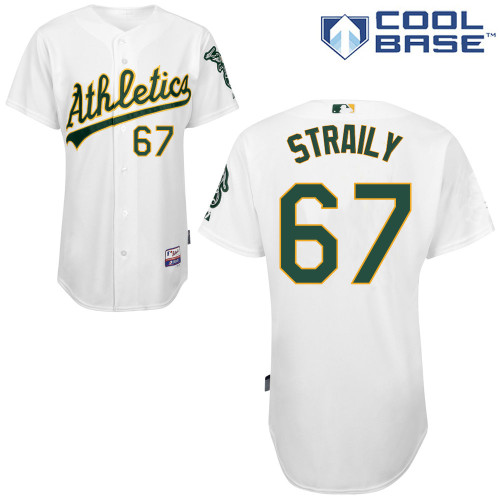 Dan Straily #67 MLB Jersey-Oakland Athletics Men's Authentic Home White Cool Base Baseball Jersey
